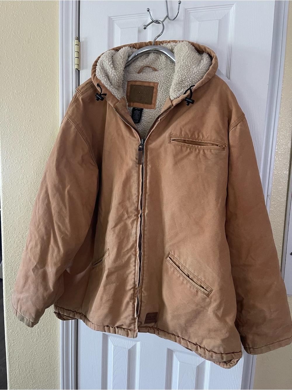 Duck Head Tan Sherpa-Lined Hooded Field Jacket